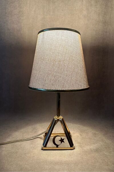 Uretti - Funda 1593 2929 Emerald Aurora Gold Linen Glitter Lampshade Metal Leg Table Lamp