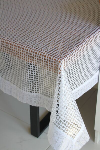 DDHOME 120X150 cm Lace Edge Pvc Oilcloth Tablecloth 2025-Meshwicker
