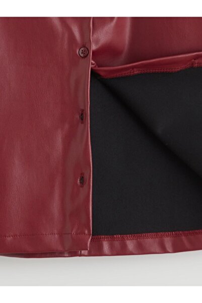 LC Waikiki LCW Kids Fiyonk Detaylı Deri Görünümlü Kız Çocuk Elbise ve Külotlu Çorap