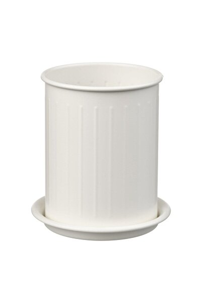 IKEA Valvardad Cutlery Holder White-Galvanized 13 cm