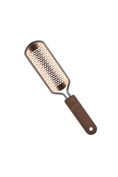 Edman Professional Heel File with Extra Smooth PRO Rasp, Stainless Steel, Brown/Silver