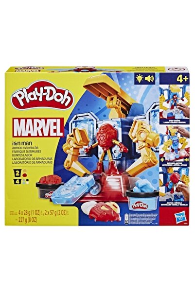 Play Doh Play-Doh Marvel - Laboratorul de armură Iron Man cu figurină, 10 cm