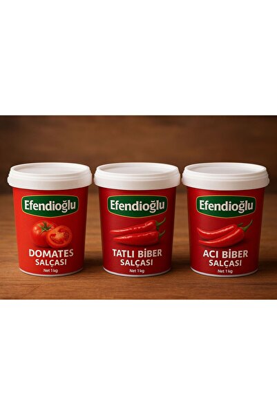 Efendioğlu 3'LÜ SALÇA PAKETİ EV YAPIMI DOĞAL (TATLI ACI DOMATES)