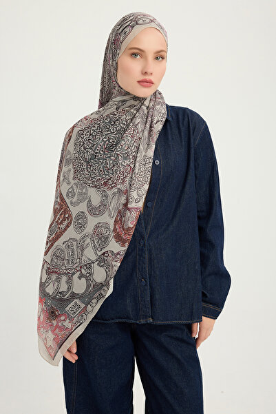 ipekistanbul شال إيفيليا منقوش - حب لا نهاية له - مينك