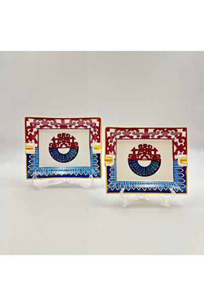 MEVLANA BAZAAR طقم منفضة سجائر من البورسلين مكون من قطعتين من سلسلة أوليفيا