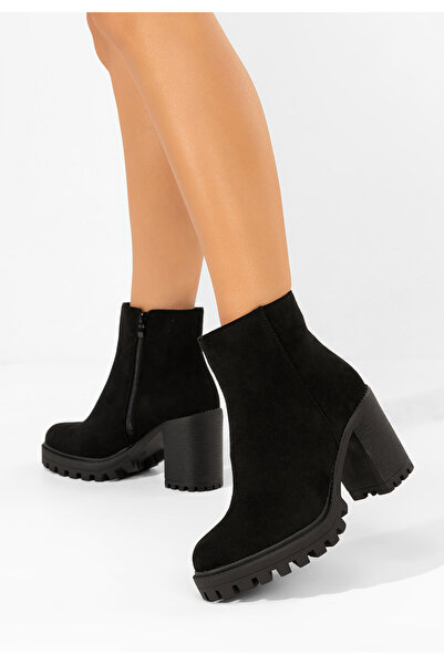 B T Shoes Black Cavira chunky heel ankle boots