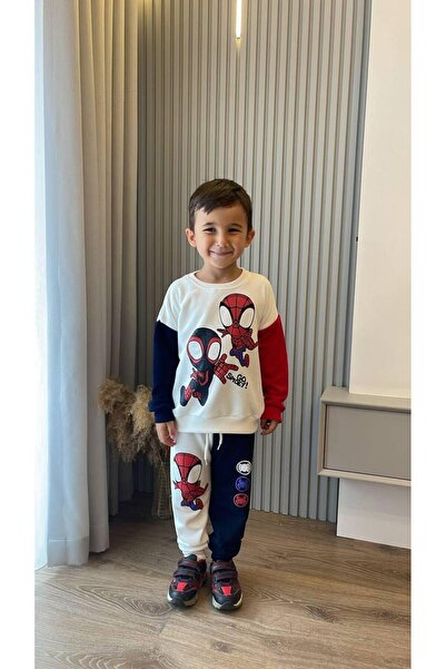 Cyber Boys' Spider-Man Long Sleeve Sweatshirt Tracksuit Set
