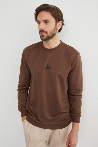 Fulla Moda Φούτερ με λαιμόκοψη με τριγωνική στάμπα