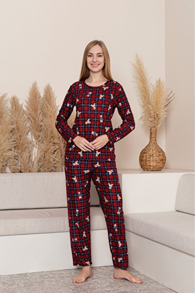 MİSS ELİZZA 652 Suede Pajama Set with Bear