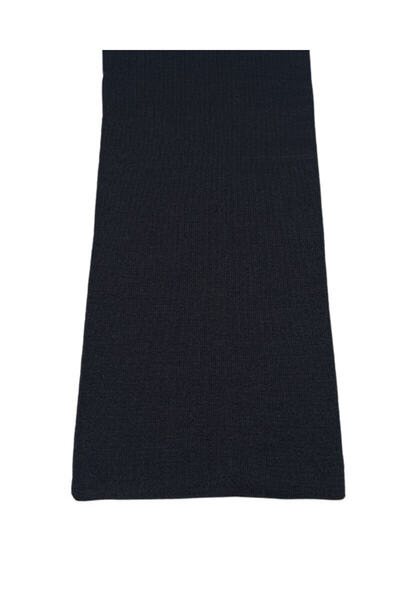 1001 Kravat Navy Blue Double Layer Plain Men's Scarf in Wooden Gift Box