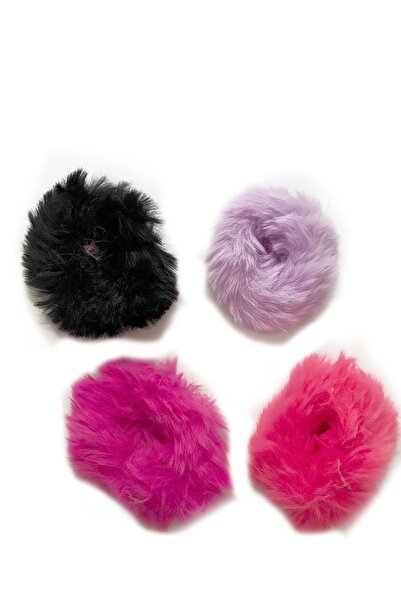 New Obsessions Furry Plush Bag Buckle Set 4-Pack
