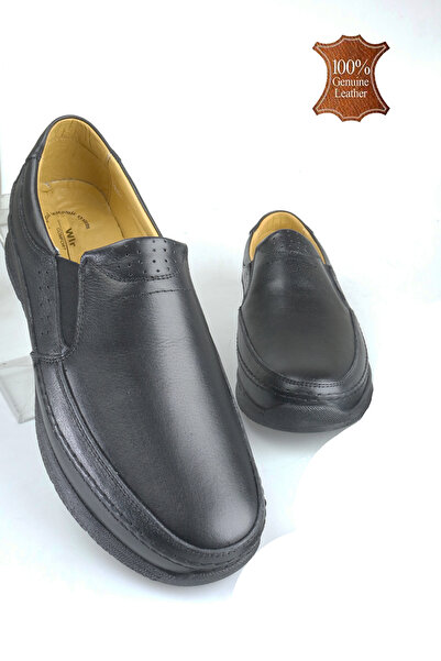 Wallerjon Men's Genuine Leather Lightweight Orthopedic Sole Casual Dad Shoes