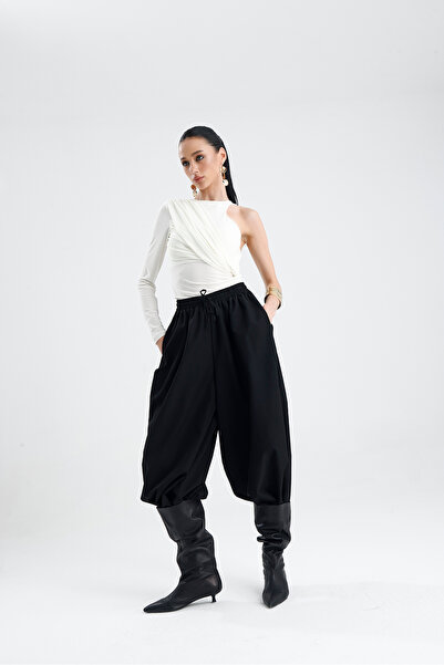 GACA COLLECTION ASİSİ Şalvar Su Geçirmeyen Trenc Kumaşı Bel Ve Paçaları Lastikli