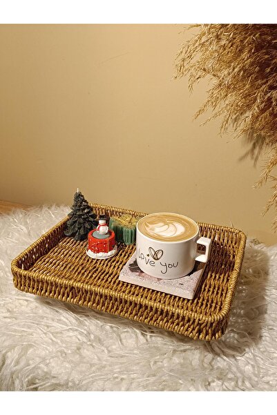 Paganca Wicker Rattan Footed Tray Presentation Tray Rectangular