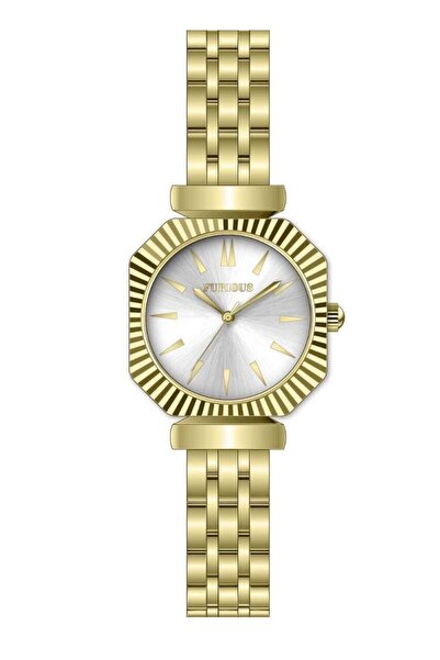 Furious Quartz Women's Watch — Octagonal Gold Design with Fluted Bezel