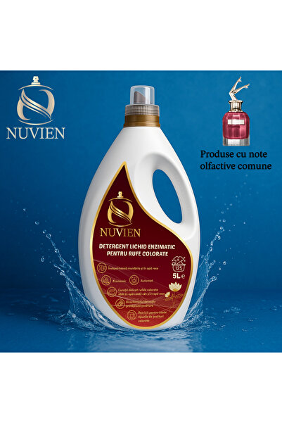 Nuvien Liquid enzymatic detergent for colored laundry, 125 washes, scent inspired by scandal, 5l