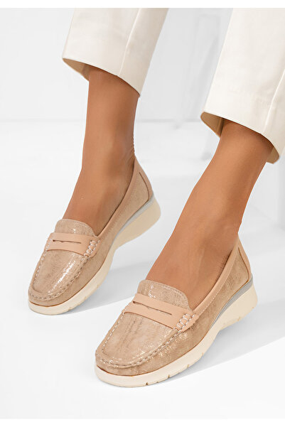 B T Shoes Mocasini dama Martinea aurii