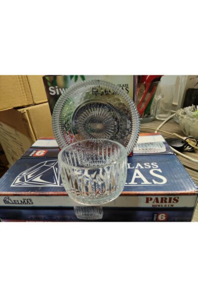 ORTAKÖY CENNETİ Σετ γυάλινων πιάτων 12 τεμαχίων 6 μπολ 6 πιάτα 8 εκ. μπολ 130 κ.εκ. 12 εκ. πιάτο μοντέρνο