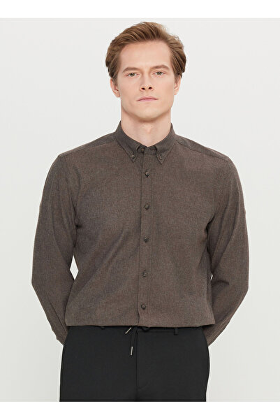 ALTINYILDIZ CLASSICS Мъжка риза с тънък крой и копчета ACE020261519_KHV