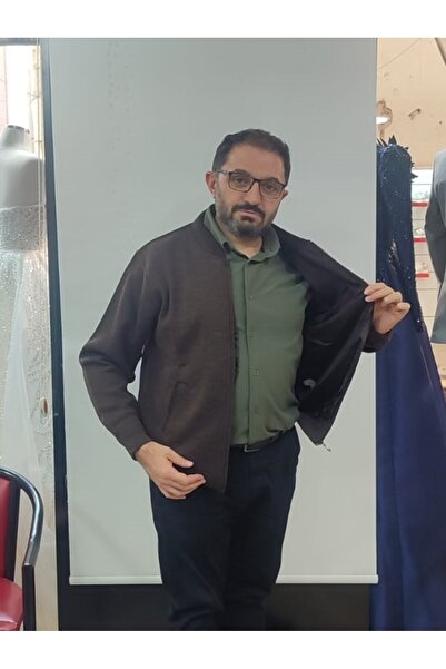 COLORBAR Güncüoğlu Zippered Lined Steel Knitted Cardigan