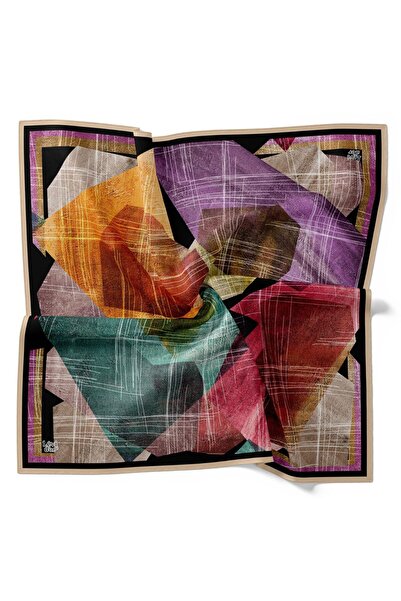 Levidor Κρυστάλλινο κασκόλ με ριγέ γεωμετρικό αφηρημένο σχέδιο