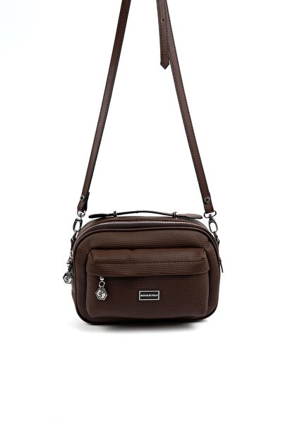 Silver Polo Γυναικεία τσάντα χιαστί καφέ χρώματος SP1186