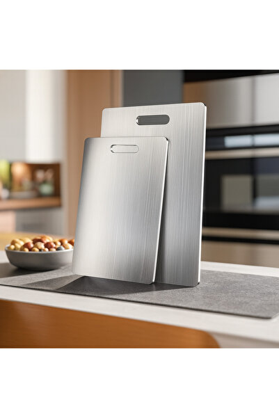 Generic Brand Set of 2 Stainless Steel Cutting Boards