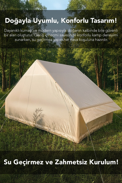 mimtec Tek Kapılı 6 Kişilik Kamp Çadırı - 4 Mevsim Su Geçirmez Şişme Kamp Çadırı 300x210 cm
