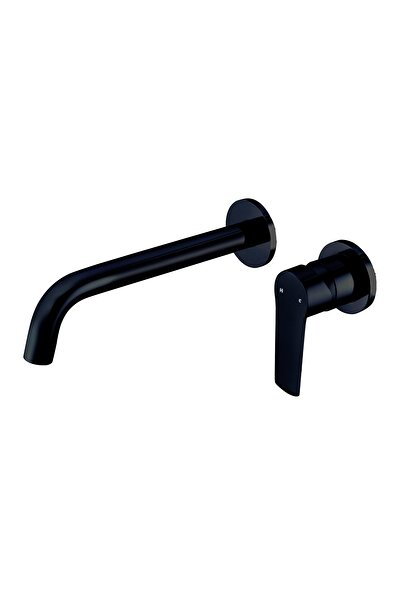 Trendy's Baterie lavoar, TRENDY’S, monocomanda, incastrata in perete,negru mat