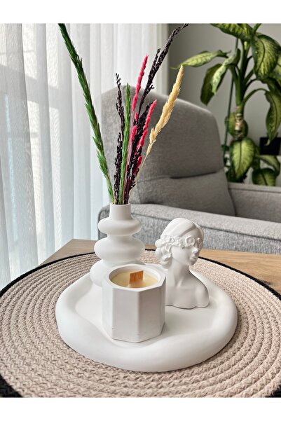 TKC HOME Kadın Figürlü Mum ve Vazo Set 4’lü Dekoratif Obje & Biblo