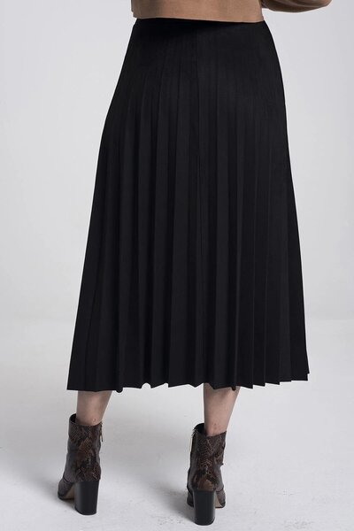 TrendParis Πλισέ φούστα από σουέτ σε όλο το μήκος