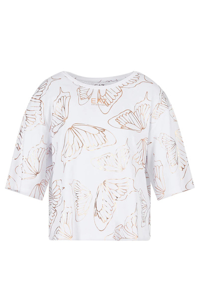 EA7 Tricou W Crop Tee Imprimeu integral