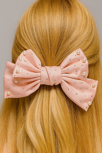 TAKIŞTIR Pink Color Pearl and Stone Detailed Automatic Buckle