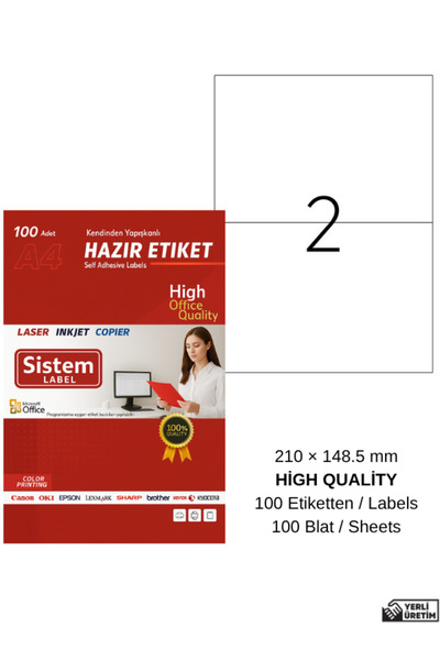 Sistem Label Etichetă autoadezivă A4 pentru laser 210x148mm