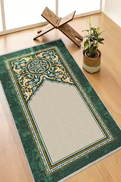 MevaRugs Diz Ağrıtmaz Seccade Kaymaz Taban 6 mm Kalın 60x120 Saçaklı Katlanab...