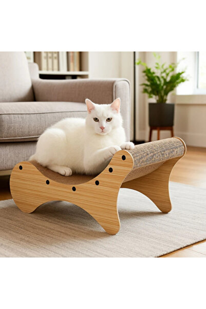 Selgot Cat Scratching Post, Petsi Bed, MDF and Cardboard