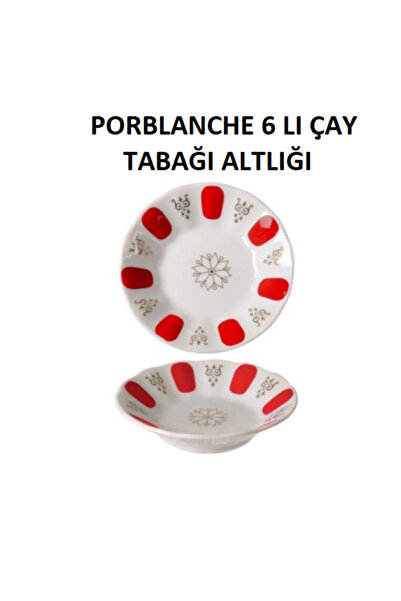 SEYDİ Porblanche Porselen Çay Tabağı Altığı 6 lı