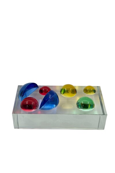 BİNDAWOOD B&D Glass Décor Item with circles Glass piece - Multicolor