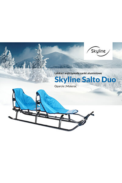 Other Large duo twin tandem sled for children with backrest, solid, lightweight belts PL