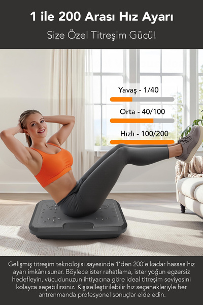 mimtec Titreşimli Egzersiz Aleti - 9 Modlu Tüm Vücut Kondisyon Aleti Fitness Egzersiz Spor Masaj Aleti