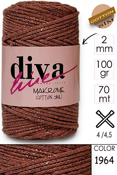 Diva İplik Diva Makrome Cotton Simli 1964 Κανέλα