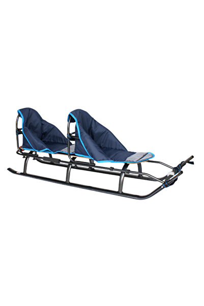 Other Large duo twin tandem sled for children with backrest, solid, lightweight belts PL
