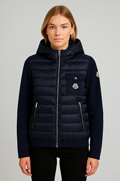 YusGos Women's Hooded Padded Water Repellent Puffer Shiny Steel Mesh High Quality Coat Jacket