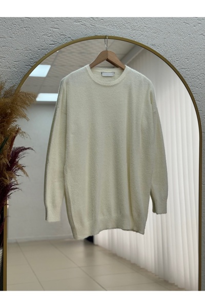 BENAHOLL Σεραφίνα με μανίκια και ελαστικό τοπ με γένια-KR3154 Λευκό