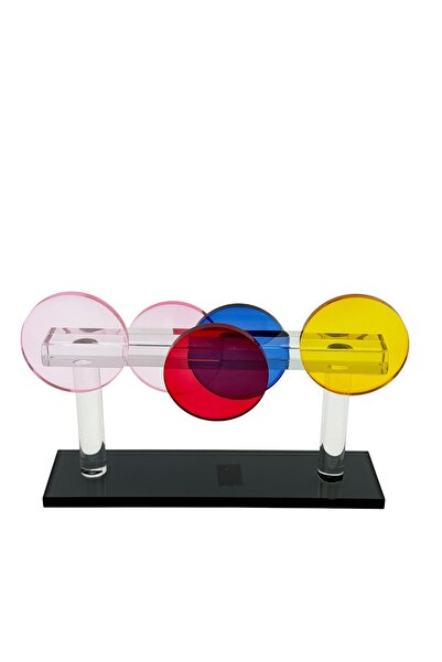 BİNDAWOOD B&D Glass Décor Item with circles Glass piece -Multicolor