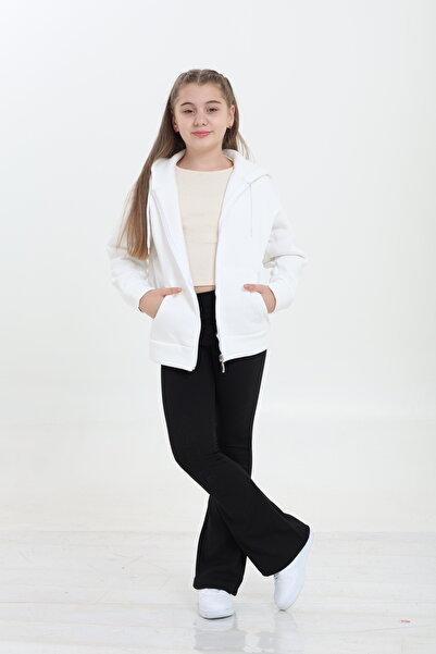Tight Lady 100% Organic Cotton Girls' Sweatshirt Cardigan with 3-Layer Fleece, Hood, Zipper, and Kangaroo Pocket