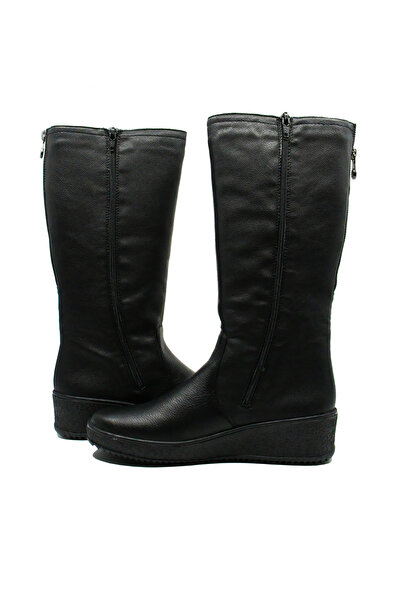 Rieker Women's Black Fur-Lined Grained Leather Boots RIKY 4470-01