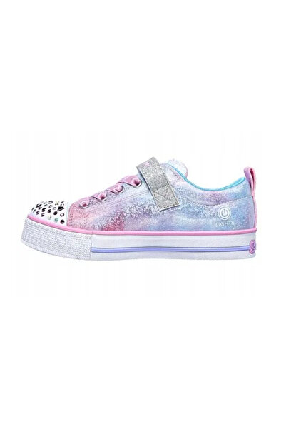 SKECHERS Kids' Twinkle Lite Sporty Sneakers - Light-Up Toe, Size 34 EU, Multicolor