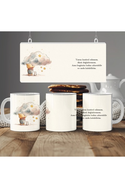 Beramussa Winnie the Pooh Tasarım Anda Kal Temalı Kupa Bardak – Anı Yaşa, Poz...