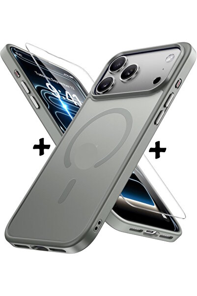 m.tk moveteck Apple iPhone 17 Pro Max Kılıf Mat Magsafe Şarj Özellikli Renkli...